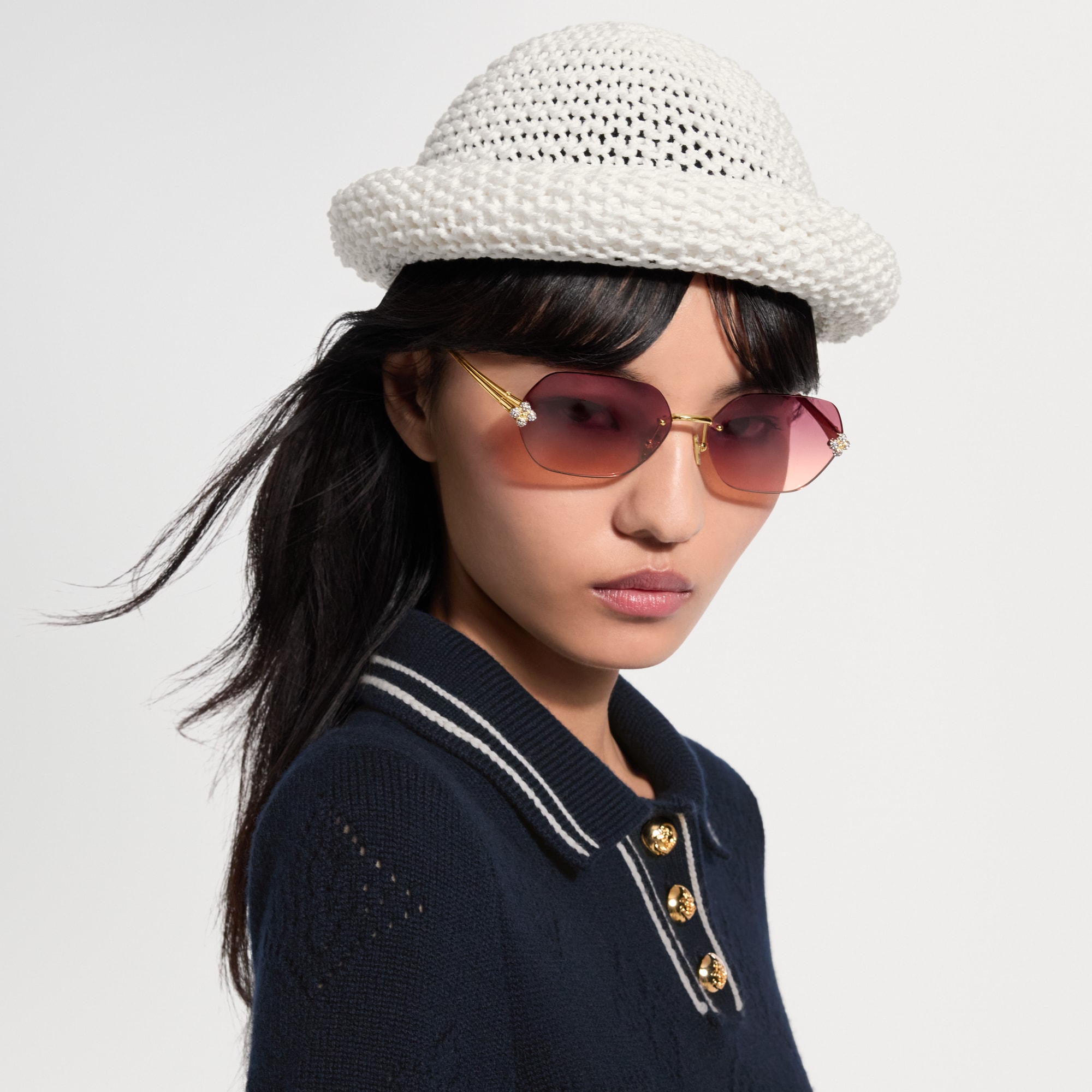 Flower Edge Metal Square Sunglasses S00 - Women - Accessories